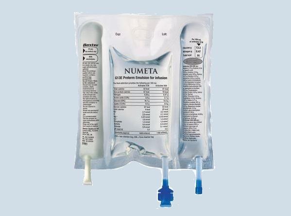 NUMETA G13E - triple-chamber ready-to-use parenteral intravenous nutrition